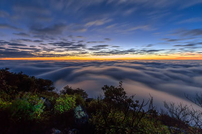 Scenic view of cloudy sky during sunset