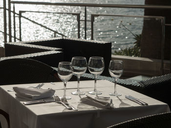 Table and chairs in restaurant