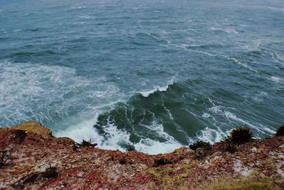 High angle view of sea