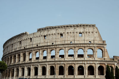 Low angle view of historical building against clear sky