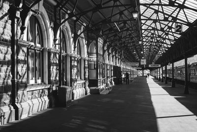 Interior of railroad station platform