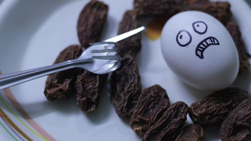 Close-up of breakfast on table