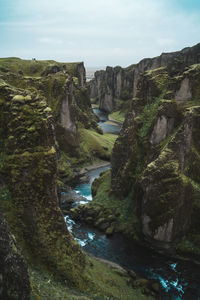 Scenic view of waterfall