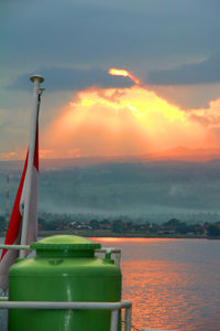 Scenic view of sea at sunset