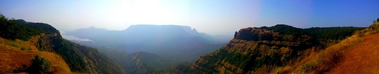 Scenic view of mountains against sky