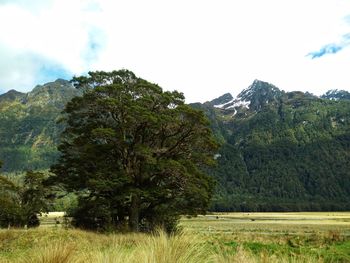 Scenic view of mountains against sky