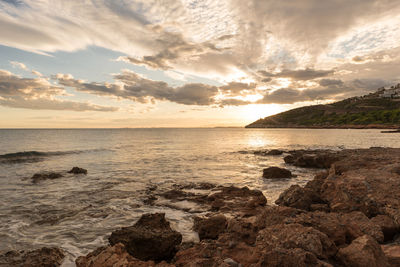 View of sea against cloudy sky