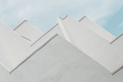 Low angle view of white building against sky