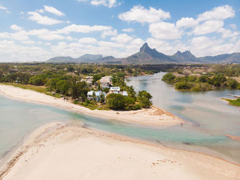 Scenic view of beach against sky