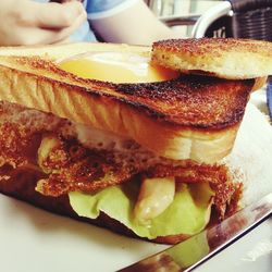 Close-up of food on table