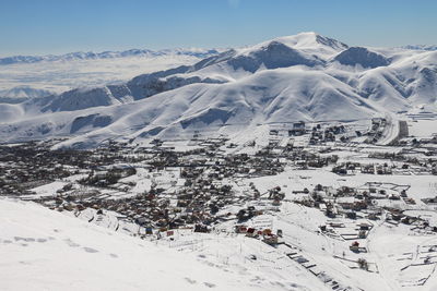 Scenic view of snowcapped mountain against sky