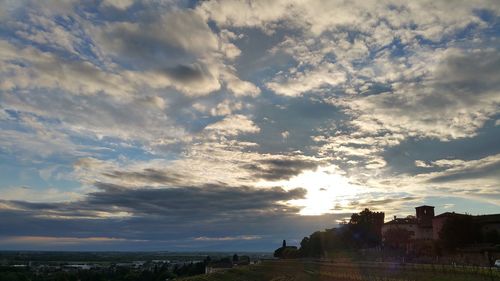 Scenic view of landscape against cloudy sky