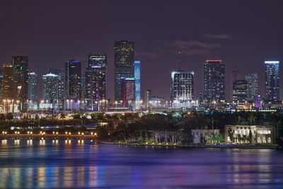 Illuminated city at night