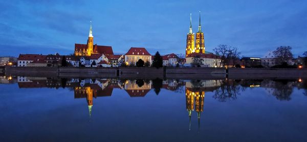 Reflection of buildings in water