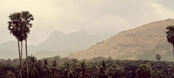 Scenic view of mountains against sky