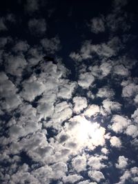 Low angle view of clouds in sky