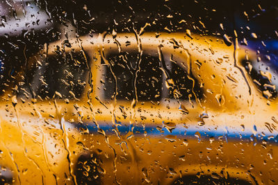 Full frame shot of wet glass window