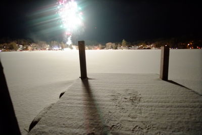 Illuminated lights at night