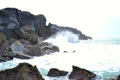 Rock formations in sea