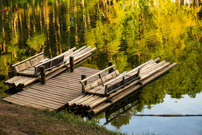 Scenic view of lake in forest