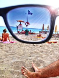 View of people on beach