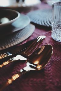 Close-up of ice cream on table