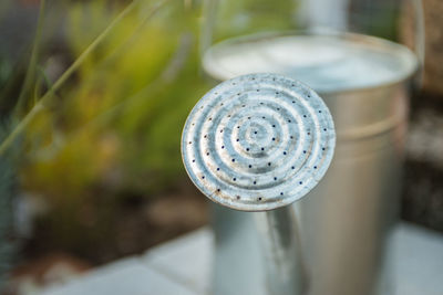 High angle view of water in container