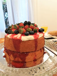 Close-up of cake in plate