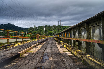 Railroad tracks against sky