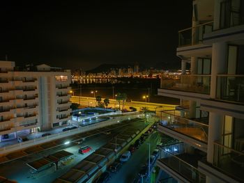 Illuminated city at night