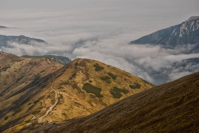 Scenic view of mountains against sky