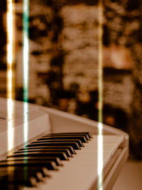 Close-up of piano keys