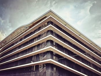 Low angle view of modern building against sky