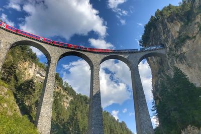 Low angle view of bridge against sky