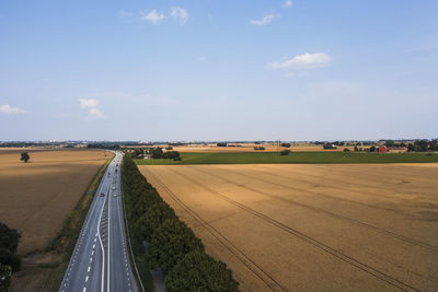 High angle view of rural landscape