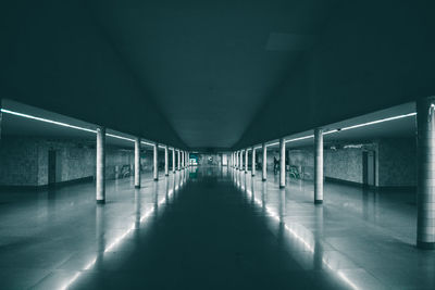 Interior of empty subway