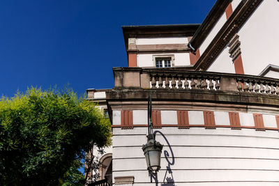 Low angle view of built structure against clear sky