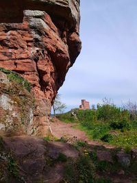 Scenic view of rock formation against sky