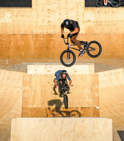 Man riding bicycle