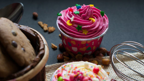 Close-up of cake on table