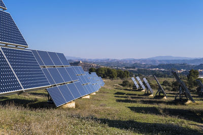 Solar panels in a rural landscape in spain