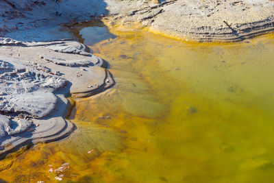 Waste lake water contaminated with mining residuals