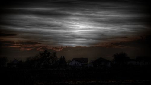 Scenic view of landscape against cloudy sky