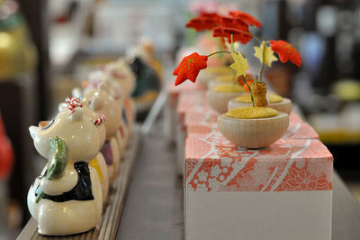 Close-up of dessert on table