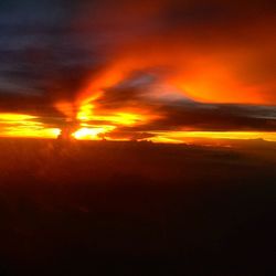 Scenic view of dramatic sky during sunset