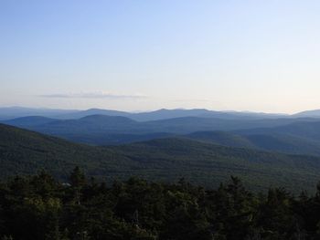 Scenic view of mountains against clear sky