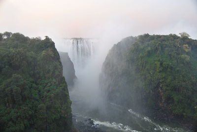 Scenic view of waterfall