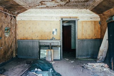Interior of abandoned building