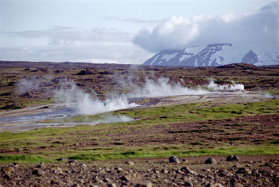 Scenic view of waterfall