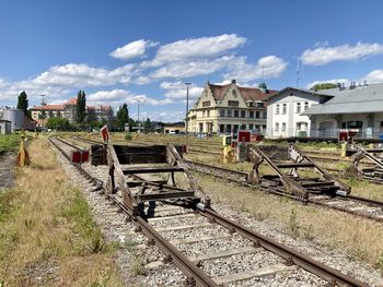 Railroad tracks against sky